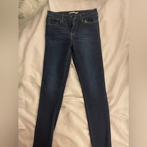 720 levi’s dark wash high rise skinny jeans